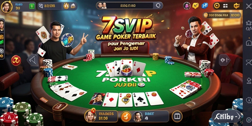 Screenshot gameplay 7SVIP menampilkan aksi poker seru.