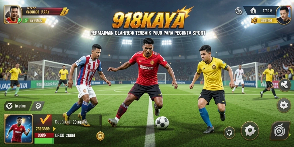 Screenshot utama dari gameplay 918KAYA menampilkan aksi seru dalam olahraga.