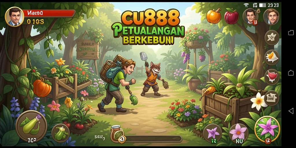 Gameplay seru berkebun di CU888 dengan berbagai tanaman menarik.