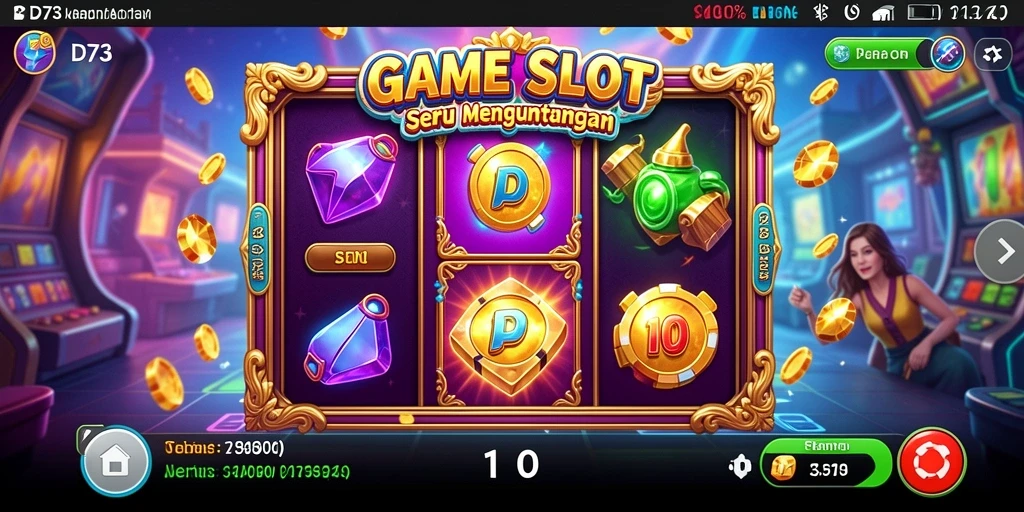 Tampilan gameplay D73 yang menarik dan penuh warna.