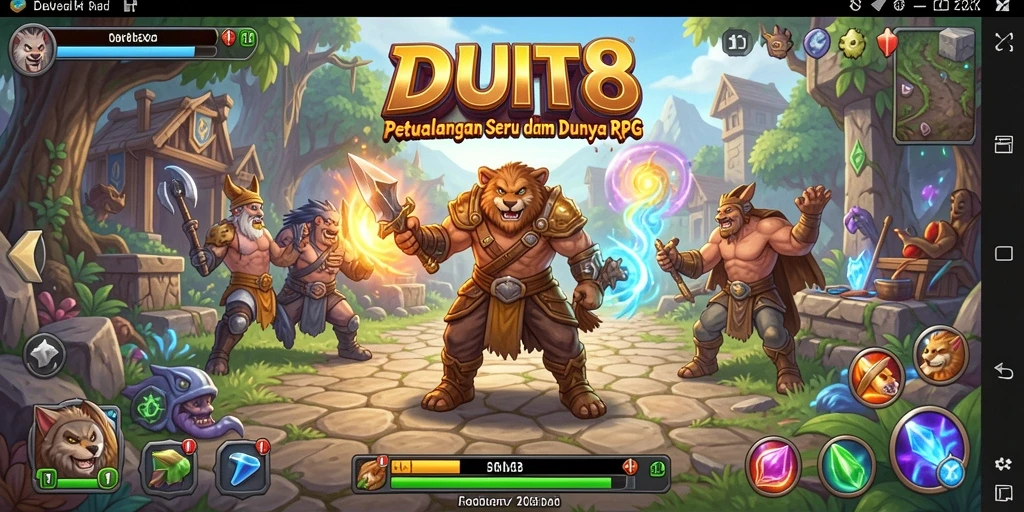 Tampilan gameplay seru dalam RPG DUIT8 dengan grafis memukau.
