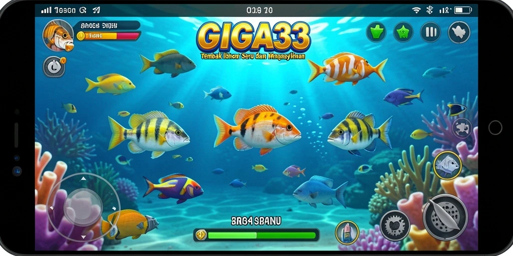 Gameplay seru dalam GIGA33 dengan aksi menembak ikan.