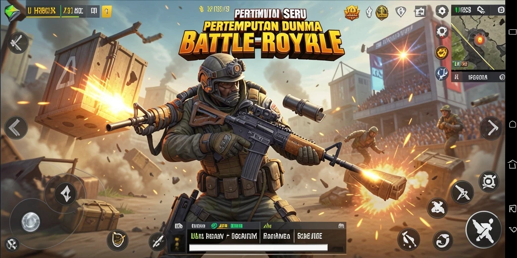 Tampilan gameplay seru di HR89 dengan aksi Battle Royale yang mendebarkan.