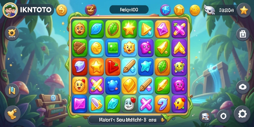 Gameplay menarik dan penuh warna dari IKNTOTO Match-3.