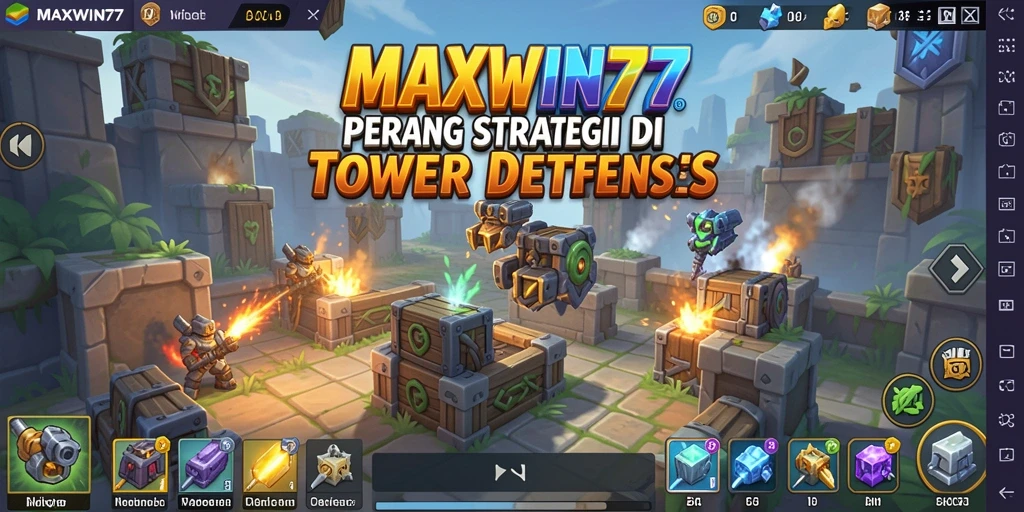 Gameplay intens di dunia Tower Defense dengan strategi menara.
