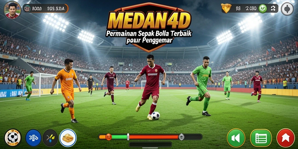 Tampilan gameplay MEDAN4D dengan aksi sepak bola yang seru.