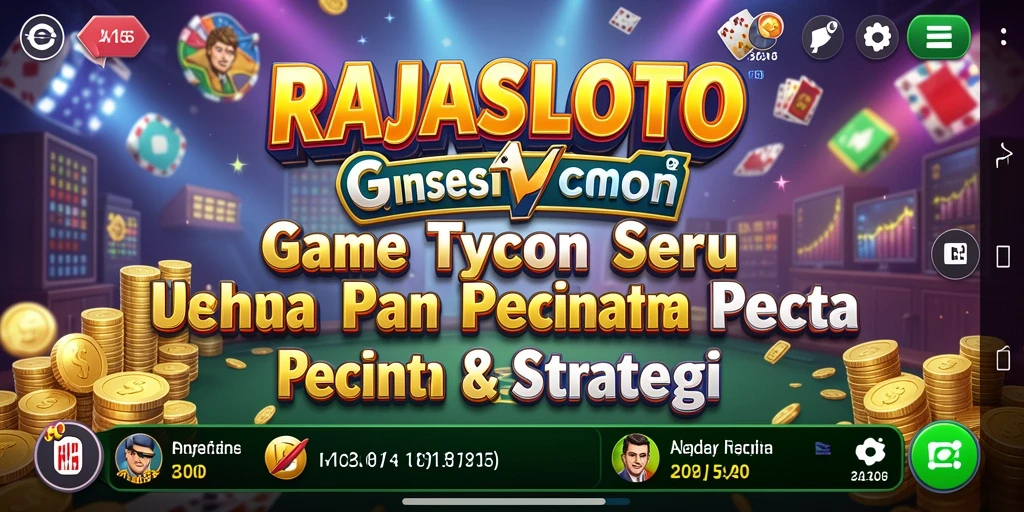 Screenshot utama gameplay RAJASLOTO menampilkan grafik bisnis yang menarik.