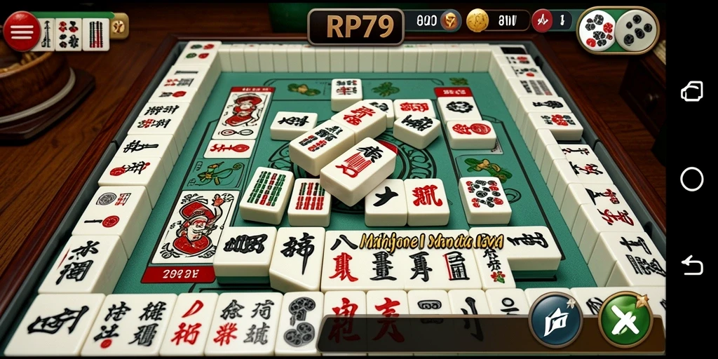 Screenshot gameplay RP79 menampilkan serunya bermain Mahjong dengan grafis yang menarik.