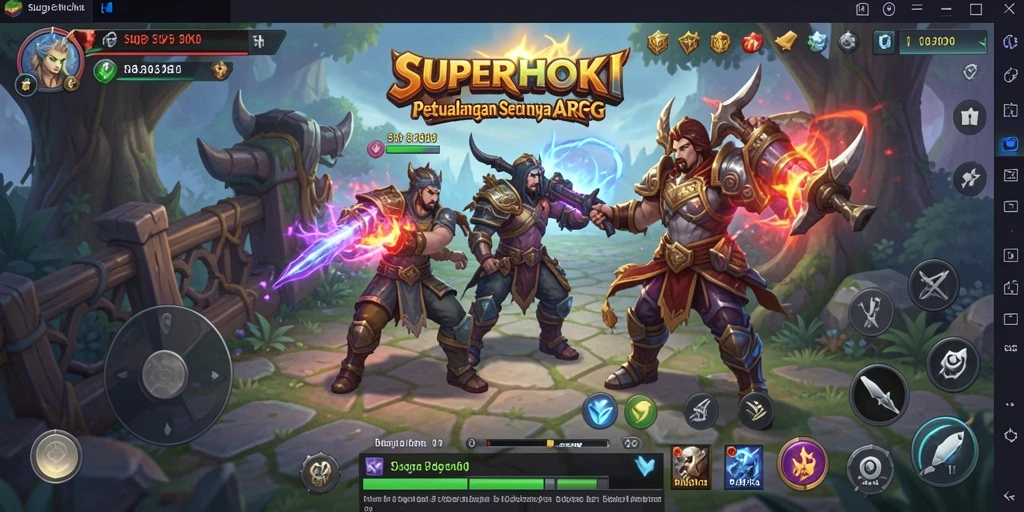 Tampilan gameplay SUPERHOKI yang menarik dengan pertarungan seru.