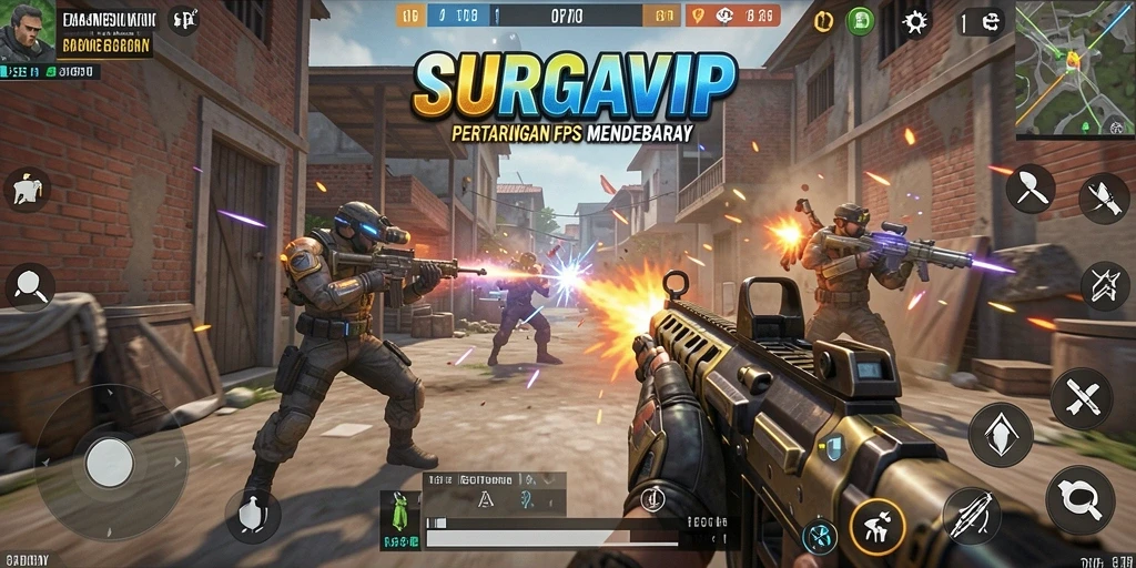 Tangkapan layar dari gameplay SURGAVIP yang mendebarkan dan intens.