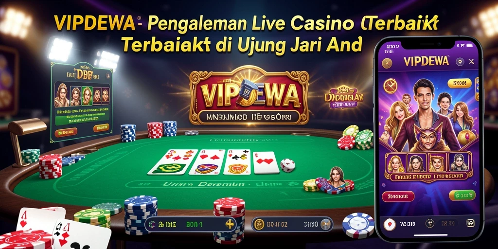 Screenshot gameplay VIPDEWA menampilkan dealer langsung dan suasana kasino yang otentik.