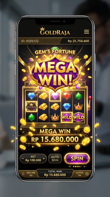Tampilan antarmuka goldraja yang intuitif dan menarik.